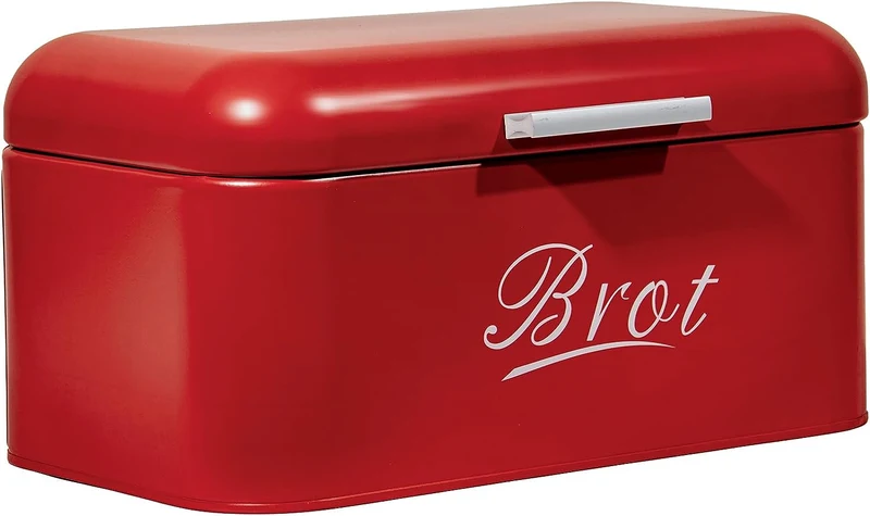 Brotkasten mit Deckel, Großer Knäckebrot Box aus Metall, Brot und Kekse Lange Aufbewahren und Trocken Halten, Retro Design (31cm)