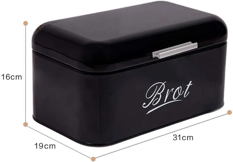 Brotkasten mit Deckel, Großer Knäckebrot Box aus Metall, Brot und Kekse Lange Aufbewahren und Trocken Halten, Retro Design (31cm)