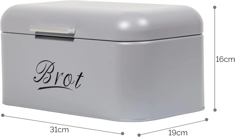 Brotkasten mit Deckel, Großer Knäckebrot Box aus Metall, Brot und Kekse Lange Aufbewahren und Trocken Halten, Retro Design (31cm)