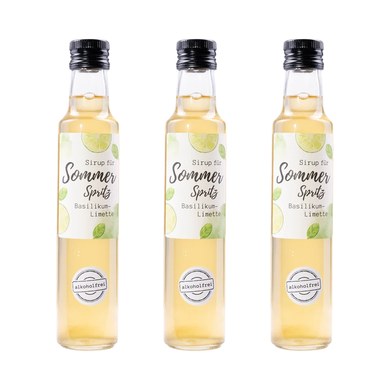 Sommer Spritz Sirup Basilikum-Limette