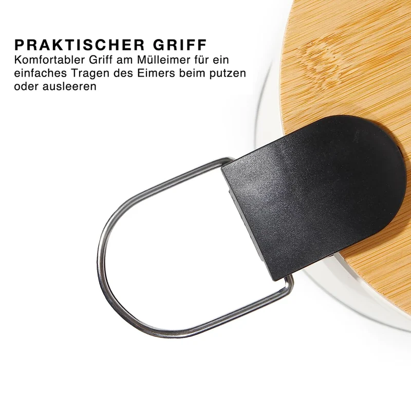 3L Badezimmer Mülleimer mit deckel, Mülleimer Bad mit Absenkautomatik (Soft Close)