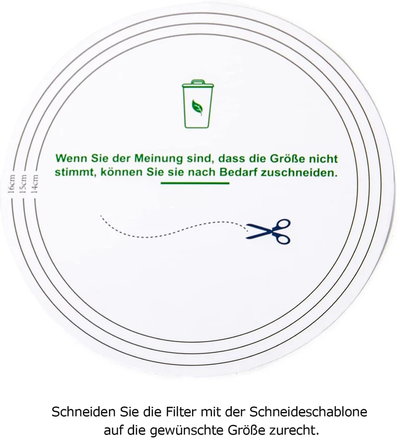 extra Dicke Aktivkohlefilter für Biomülleimer Küche, 10 Stück