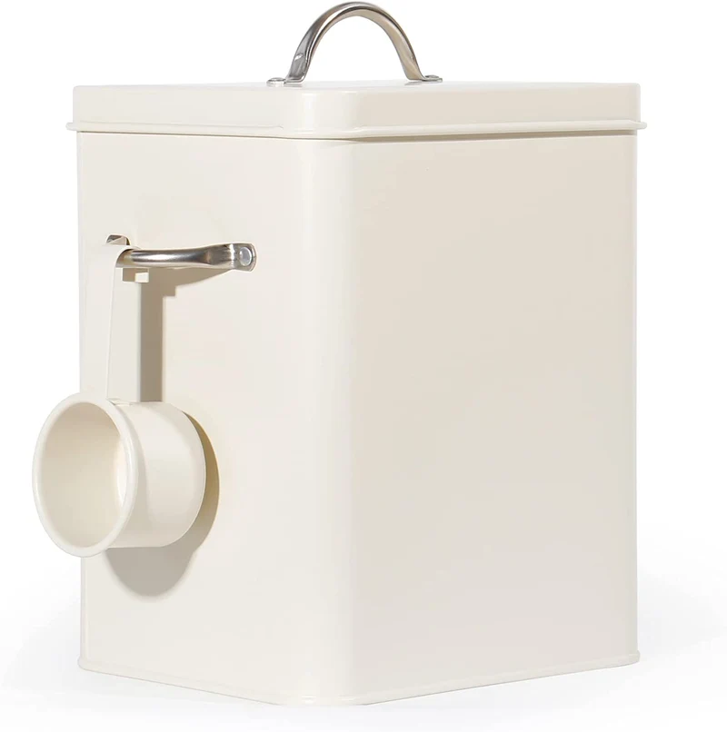 Waschmittel Aufbewahrung 6.5L, Metall Waschpulver Box, Aufbewahrungsbox für Hundefutter, Katzenfutter, Kaffeebohnen