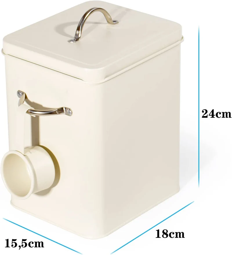 Waschmittel Aufbewahrung 6.5L, Metall Waschpulver Box, Aufbewahrungsbox für Hundefutter, Katzenfutter, Kaffeebohnen