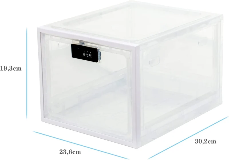 Medikamenten Aufbewahrungbox , Abschließbare Durchsichtige Box für Handys, Süßigkeiten, Snack , Persönlicher Safe Persönlicher Safe Faltbar