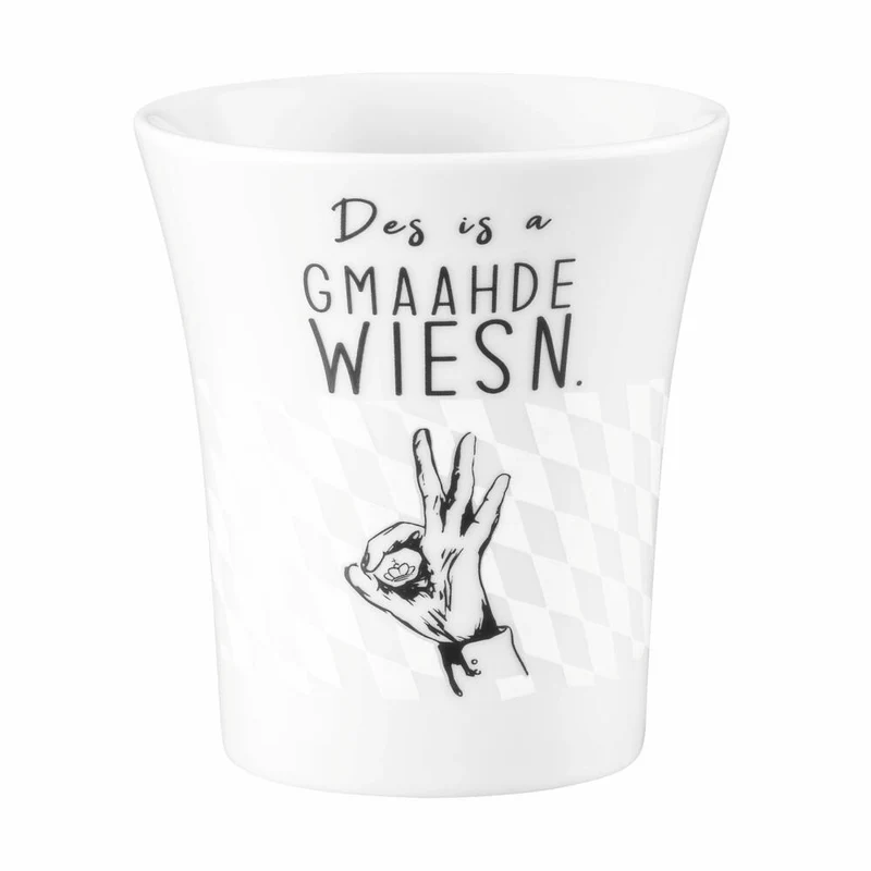 Seltmann Weiden Becher mit Henkel Diva Gmaahde Wiesn, Kaffeetasse, Porzellan, Bunt, 400 ml, 001.771069