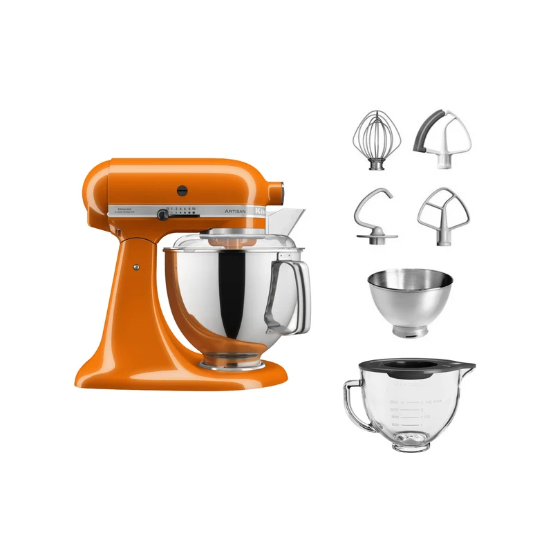 KitchenAid 4,8 L 5KSM175 Artisan Küchenmaschine Glasset mit Glasschüssel