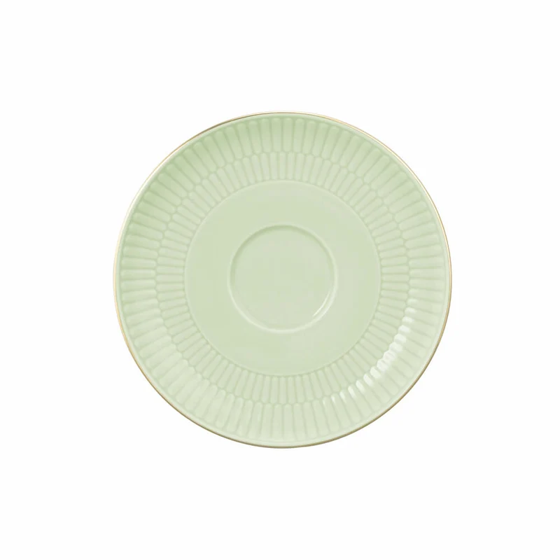 Seltmann Weiden Kombi-Untertasse Groß Amina Seladon Goldrand, Unterteller, Porzellan, Grün, 16 cm, 001.776138