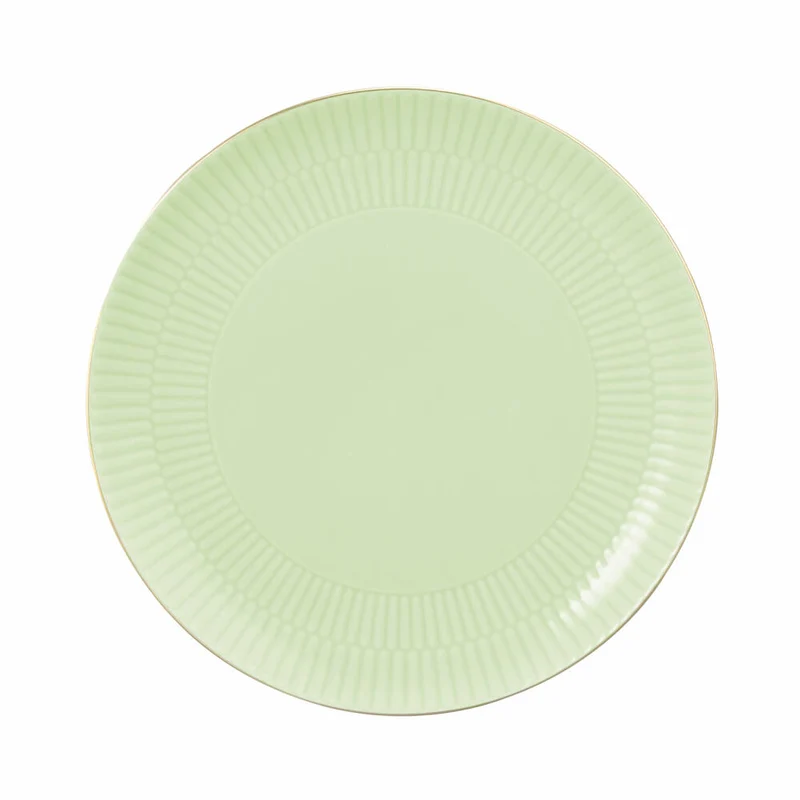 Seltmann Weiden Frühstücksteller Rund Amina Seladon Goldrand, Teller, Porzellan, Grün, 22.7 cm, 001.776139