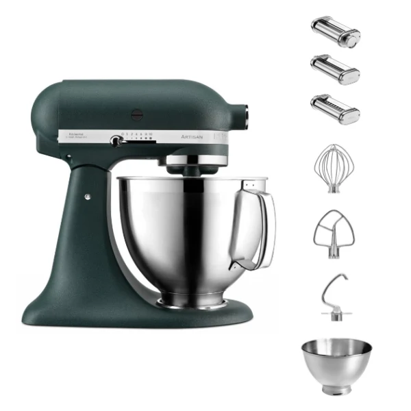 KitchenAid 4,8 L 5KSM185 Artisan Küchenmaschine Pastalover 3er Nudelwalzenset