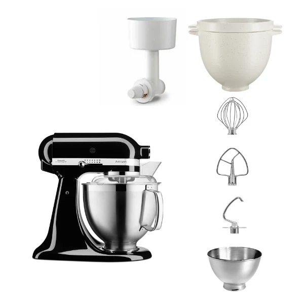 KitchenAid 4,8 L 5KSM185 Artisan Küchenmaschine Breadlover Messerschmidt Getreidemühlenvorsatz, Brotbackschüssel