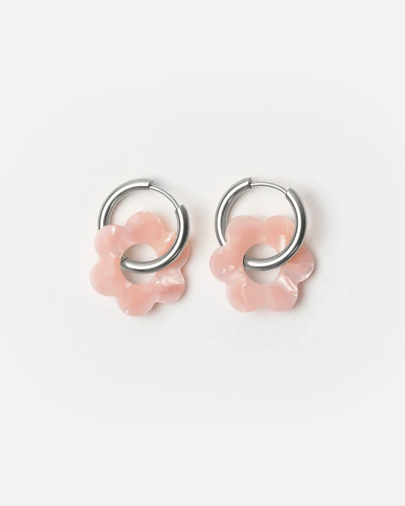 KURAGE GINZA Duo Creolen Baby Fleurette Rose Pale