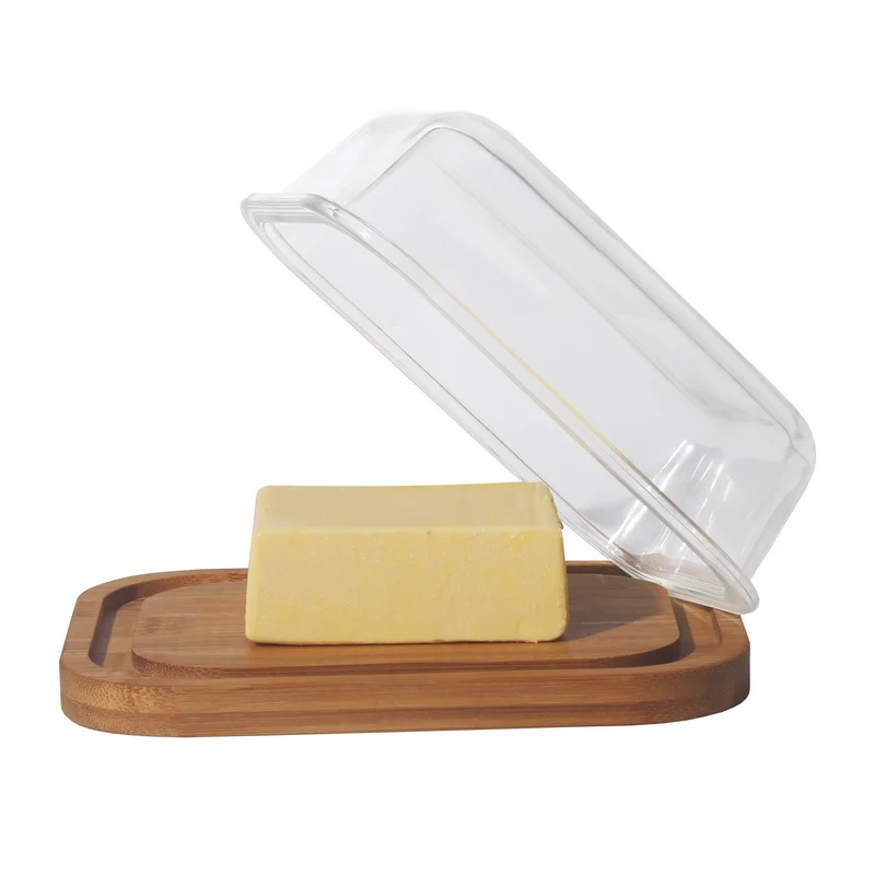 Butterdose,Butterglocke für 250gButter, oder Boraxglas gefertigt mit edlem nachhaltigem natürlicher Deckel,(Pakung1xBecher,1xdeckel)Transparentes Glas