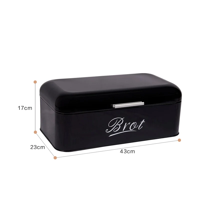 Brotkasten mit Deckel, Großer Knäckebrot Box aus Metall, Brot und Kekse Lange Aufbewahren und Trocken Halten, Retro Design 43cm