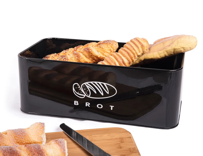 Brotkasten mit Deckel, Großer Knäckebrot Box aus Metall, Brotaufbewahrungsbox , Brot,Kekse Lange Aufbewahren und Trocken Halten(42cm)