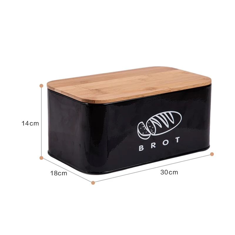 Brotbox mit Deckel, Großer Knäckebrot Box aus Metall, Brotaufbewahrungsbox , Brot,Kekse Lange Aufbewahren und Trocken Halten(Schwarz-30cm)