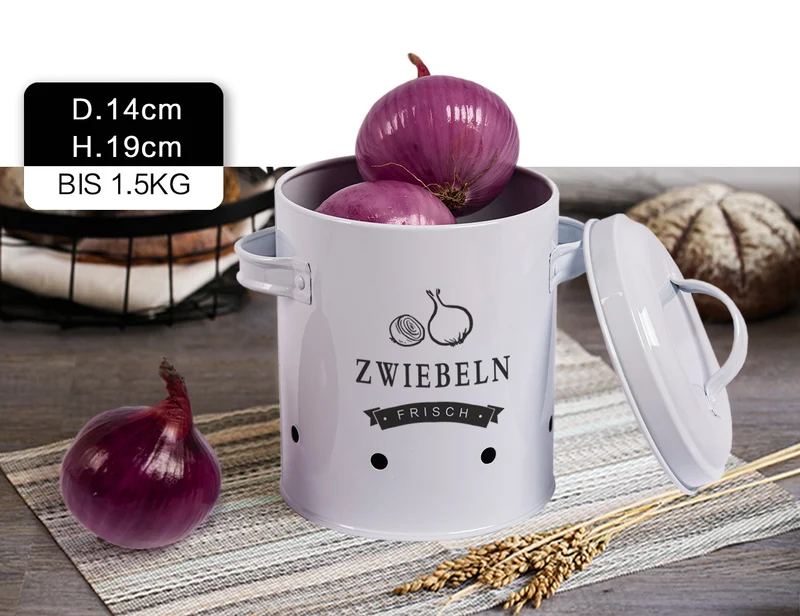 Kartoffel Vorratsdosen Set, Kartoffeltopf im Retro Zwiebeltopf, Vorratsbehälter aus Metall, Kann Kartoffeln für eine Lange Zeit lagern