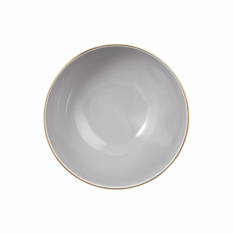 Seltmann Weiden Müslischale Amina Silbergrau Goldrand, Schüssel, Porzellan, Grau, 980 ml, 001.776127