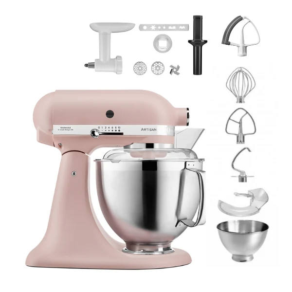 KitchenAid 4,8 L 5KSM185 Artisan Küchenmaschine Cookielover Artisan Fleischwolf+Spritzgebäck+Flexirührer