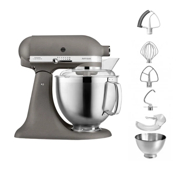 KitchenAid 4,8 L 5KSM185 Artisan Küchenmaschine Flexiset Artisan + Flexirührer