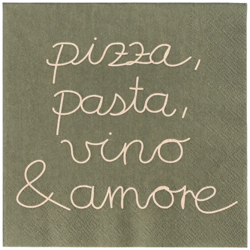 RAEDER DESIGN Lunchservietten Pizza, Pasta, Vino & Amore
