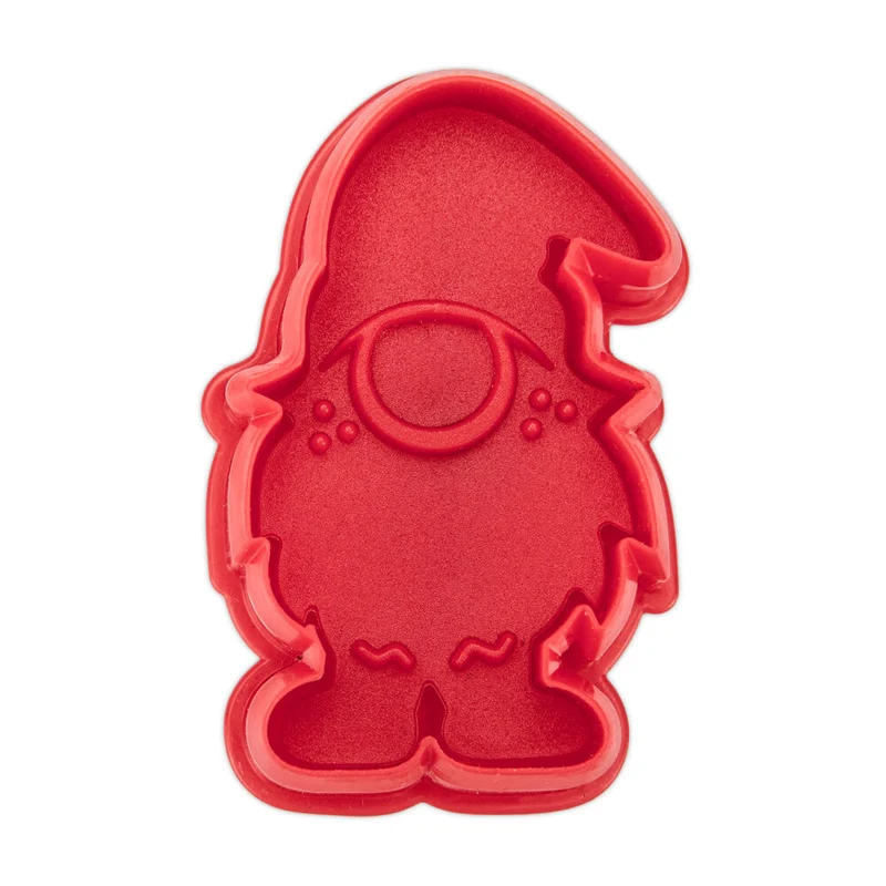 Städter Präge-Ausstecher Wichtel, Plätzchenausstecher, Keksausstecher, Ausstechform, Kunststoff, Rot, 6 cm, 169258