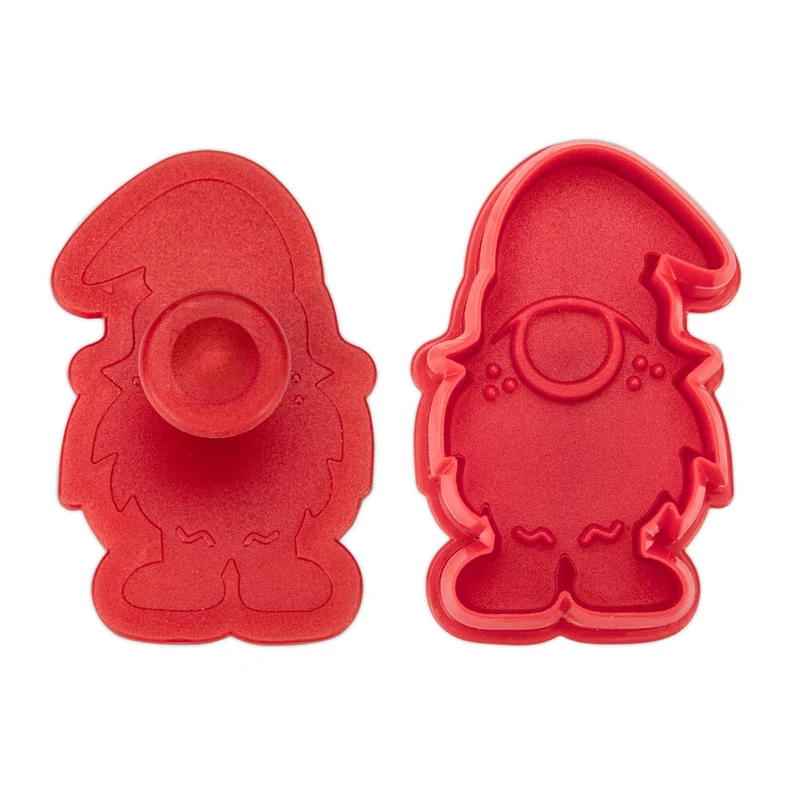 Städter Präge-Ausstecher Wichtel, Plätzchenausstecher, Keksausstecher, Ausstechform, Kunststoff, Rot, 6 cm, 169259