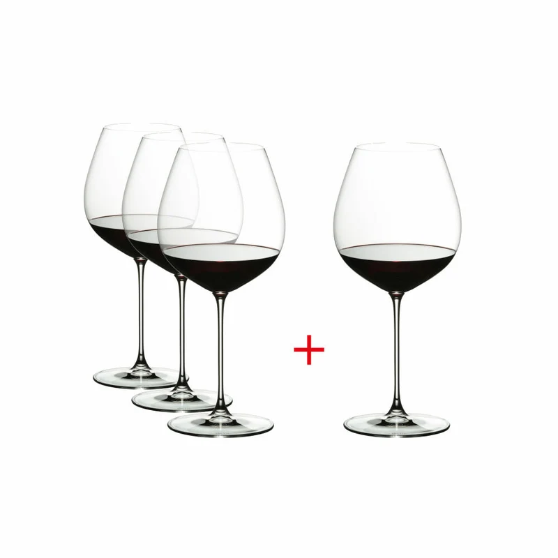 Riedel Veritas Old World Pinot Noir, 4er Vorteilsset, Rotweinglas, Weinglas, Kristallglas, 738 ml, 5449/07