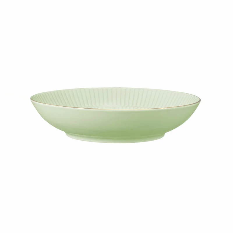 Seltmann Weiden Suppenteller Rund Amina Seladon Goldrand, Speiseteller, Porzellan, Grün, 21.2 cm, 001.776142