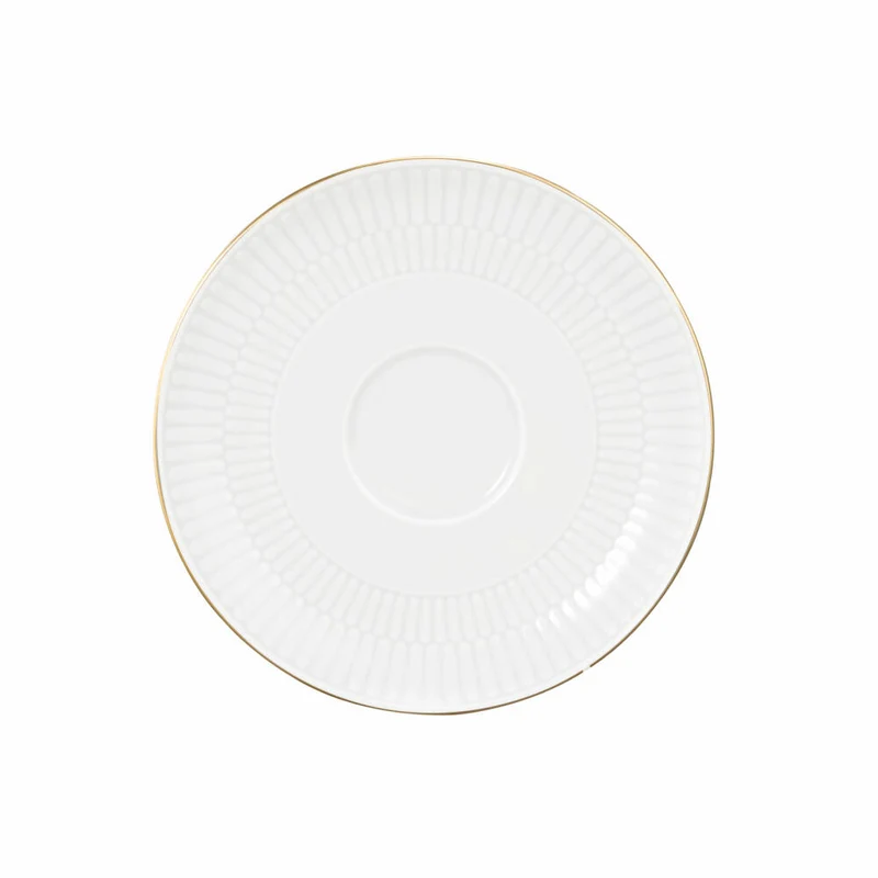 Seltmann Weiden Kombi-Untertasse Groß Amina Weiß Goldrand, Unterteller, Porzellan, 16 cm, 001.776087