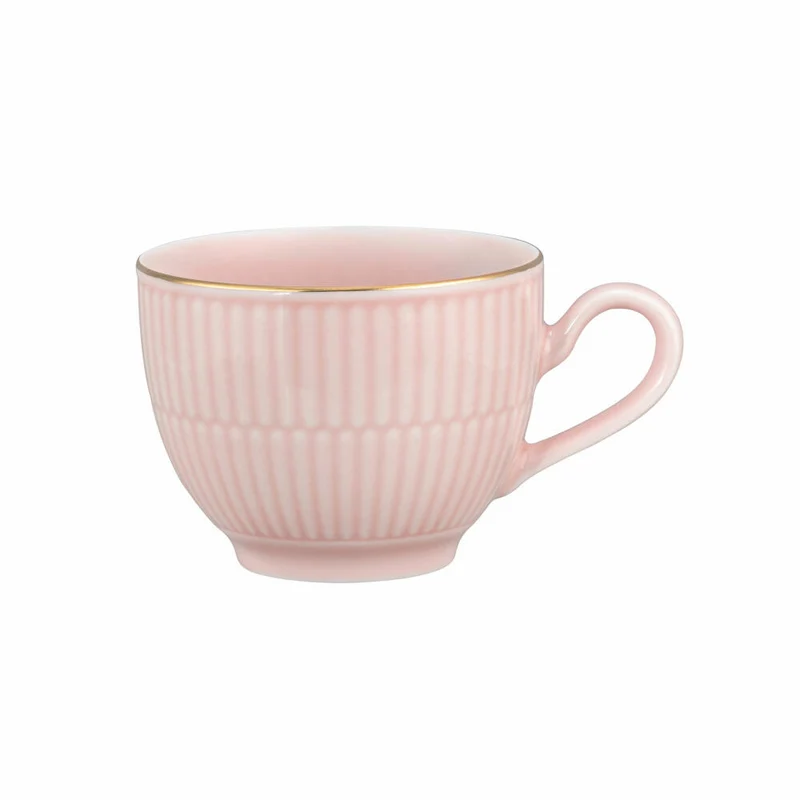 Seltmann Weiden Kaffeeobertasse Amina Rosé Goldrand, Kaffeetasse, Porzellan, Rosa, 250 ml, 001.776103