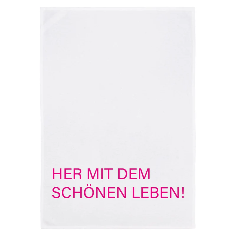 Geschirrtuch – Schönes Leben – pink