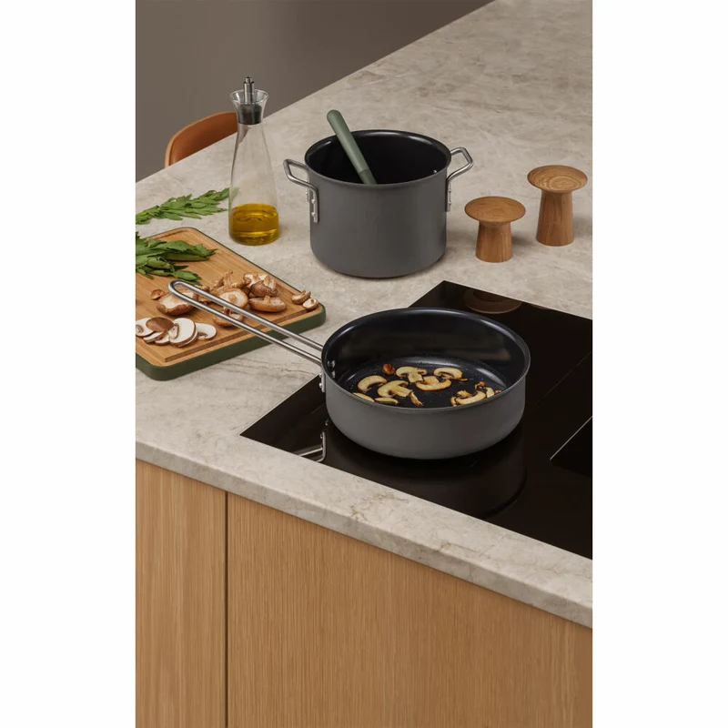 Eva Solo Topf Grey Line, Kochtopf, Aluminium, Edelstahl, Grau, 16 cm, 260325