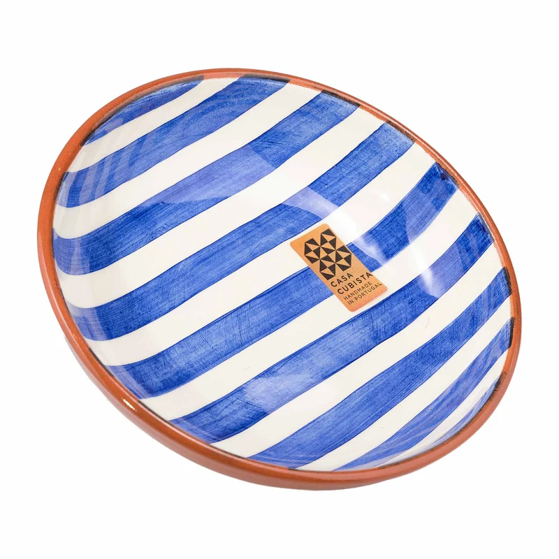 Keramikschale mittel – bold stripes blue