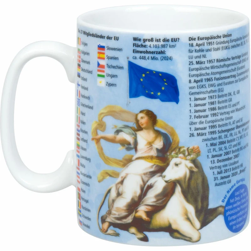 Könitz Wissensbecher Europa, Henkelbecher, Tasse, Porzellan, Bunt, 460 ml, 11 1 330 2944