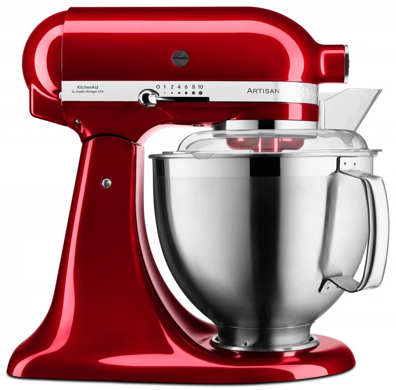 KitchenAid 4,8 L 5KSM185 Artisan Küchenmaschine Profiset Fleischwolf+Spritzgebäck+Gemüseschneider+Pürie