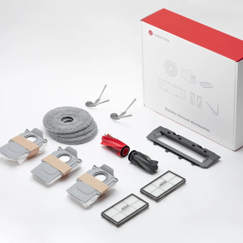 Roborock Zubehörset für Saros 10R, inkl. 4 Rotierenden Wischmopps, 3 Staubbeuteln, 1 Hauptbürstenabdeckung, 1 Hauptbürste und 2 Seitenbürsten