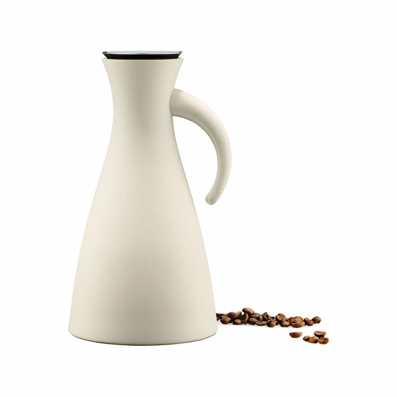 Eva Solo Isolierkanne Coconut, Thermokanne, Edelstahl, Glas, Beige, 1 L, 502889