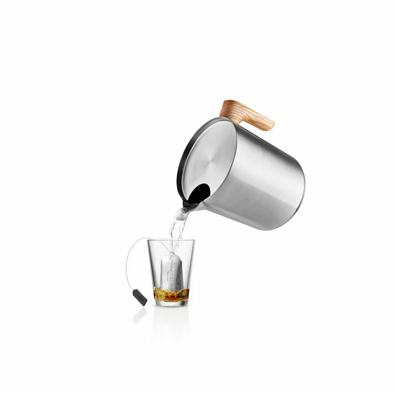 Eva Solo Wasserkessel Nordic Kitchen, Aluminium, Holz, Edelstahl, Silberfarben, 1 L, 502927