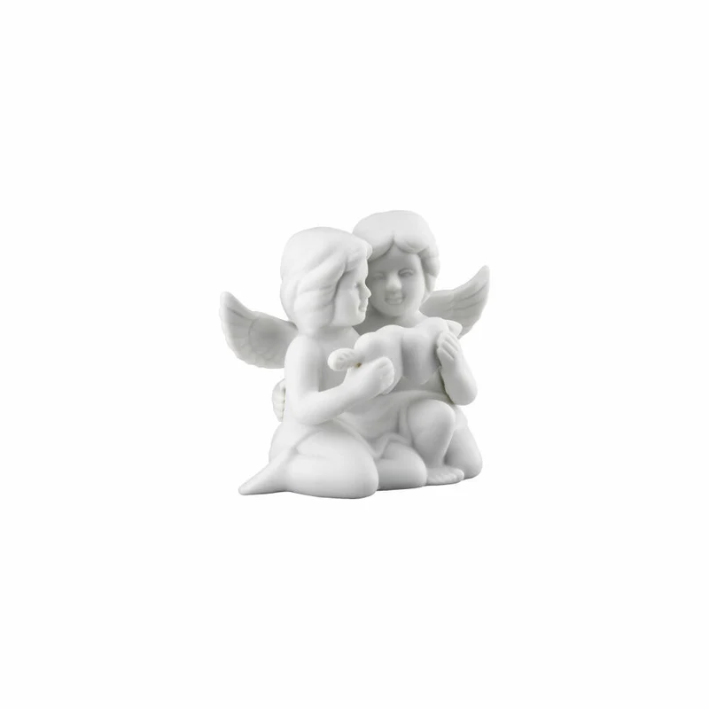 Rosenthal Dekofigur Engelpaar mit Herz, Porzellan, Weiß, 5 cm, 69054-000102-90526