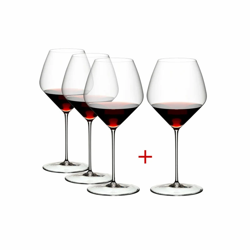 Riedel Veloce Pinot Noir Nebbiolo, 4er Vorteilsset, Rotweinglas, Weinglas, Kristallglas, 763 ml, 5330/07