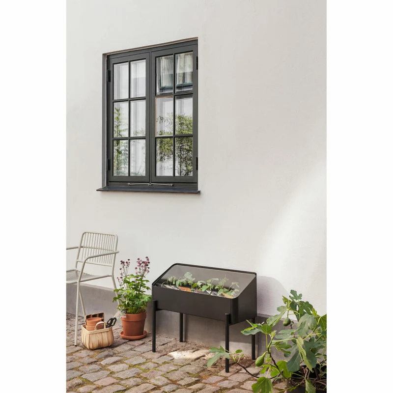 Eva Solo Anzuchtbox Simply Grow, Aluminium, Glas, Kunststoff, Schwarz, 33 x 63 x 80 cm, 741010012