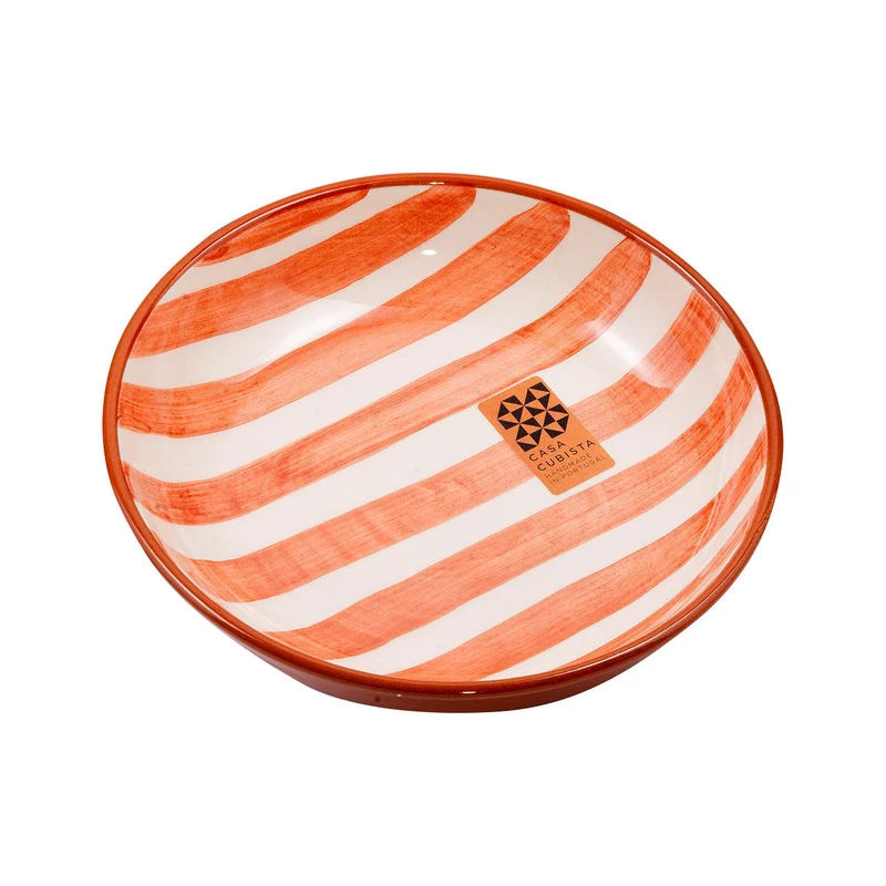 Keramikschale mittel – bold stripes terracotta