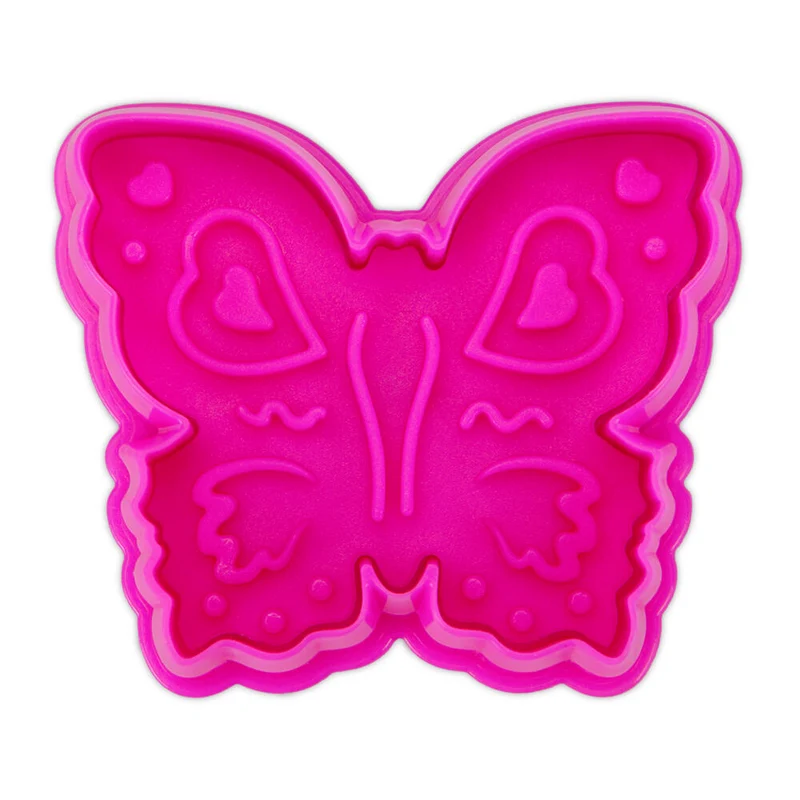 Städter Präge-Ausstecher Schmetterling, Plätzchenausstecher, Keksausstecher, Ausstechform, Kunststoff, Pink, 6 cm, 169333