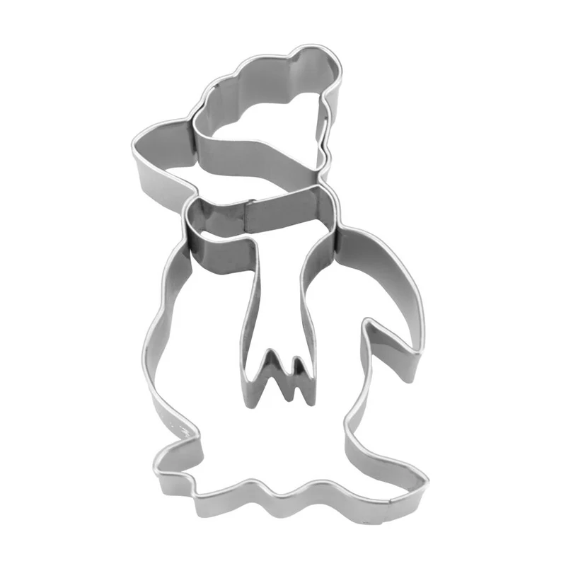 Städter Präge-Ausstecher Weihnachtspinguin, Plätzchenausstecher, Keksausstecher, Ausstechform, Edelstahl, Silberfarben, 6 cm, 217331