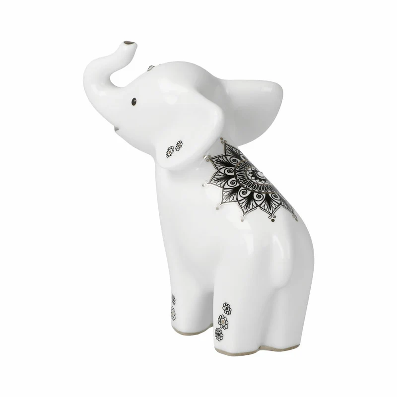 Goebel Figur Elephant - Kamili, Porzellan, schwarz-weiß, 11 cm, 70001171