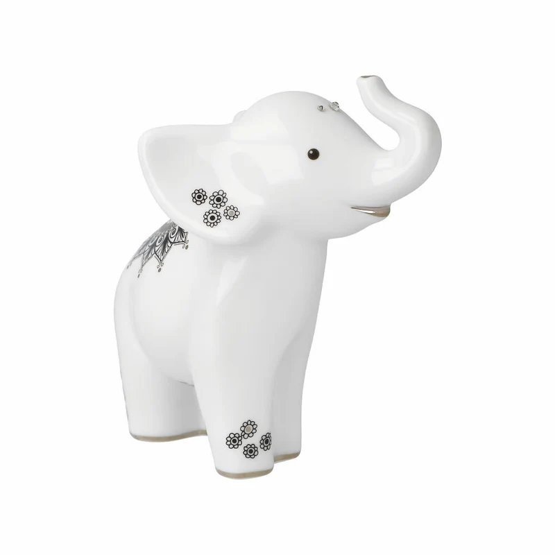Goebel Figur Elephant - Kamili, Porzellan, schwarz-weiß, 11 cm, 70001171