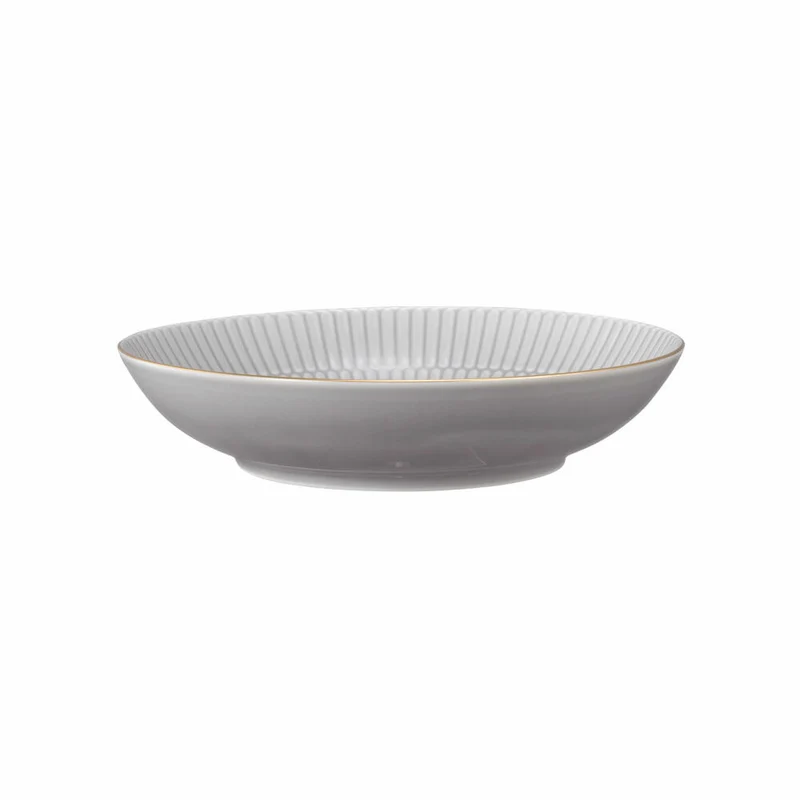 Seltmann Weiden Suppenteller Rund Amina Silbergrau Goldrand, Speiseteller, Porzellan, Grau, 21.2 cm, 001.776125