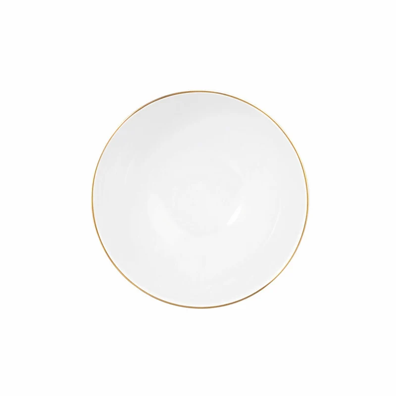 Seltmann Weiden Café au lait Schale Amina Weiß Goldrand, Bowlschüssel, Porzellan, 500 ml, 001.776092