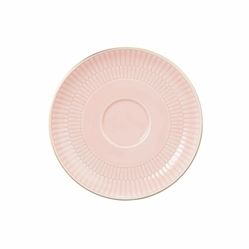 Seltmann Weiden Kombi-Untertasse Groß Amina Rosé Goldrand, Unterteller, Porzellan, Rosa, 16 cm, 001.776104